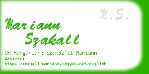 mariann szakall business card